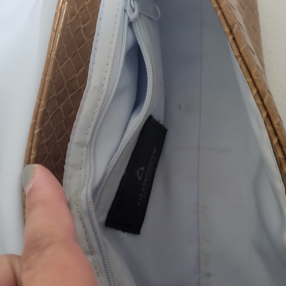 Liz Claiborne Purse Shoulder Bag Weave Pattern Leather - Picture 8 of 9